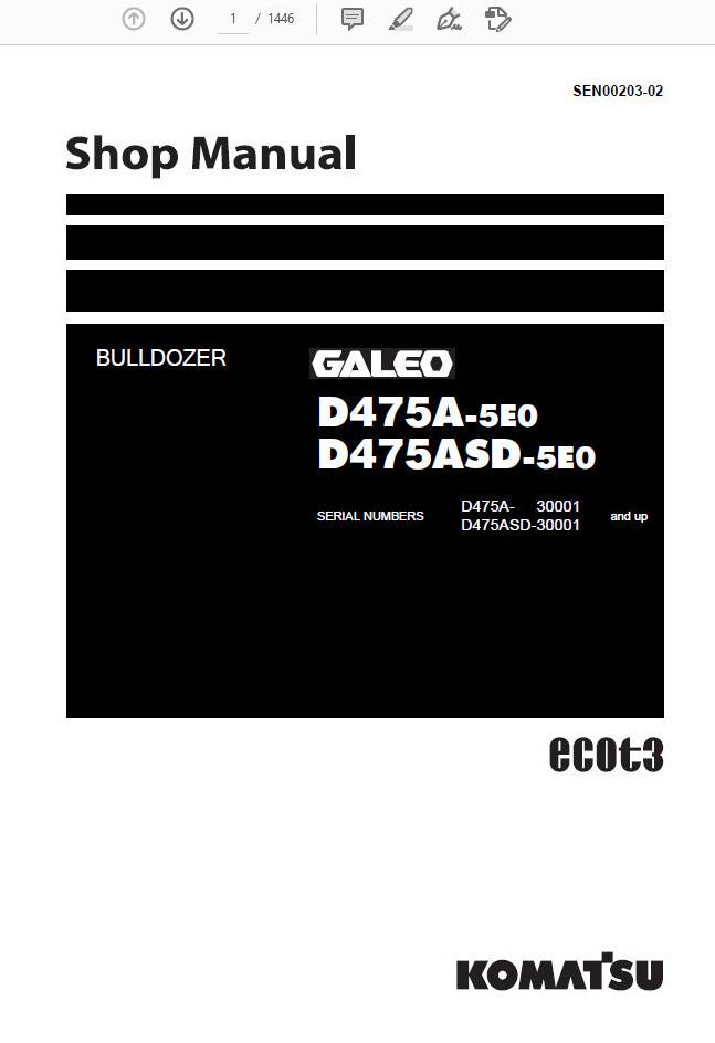 Bộ tài liệu sửa chữa máy Komatsu D31EX-22 D31PX-22 D37EX-22 D37PX-22