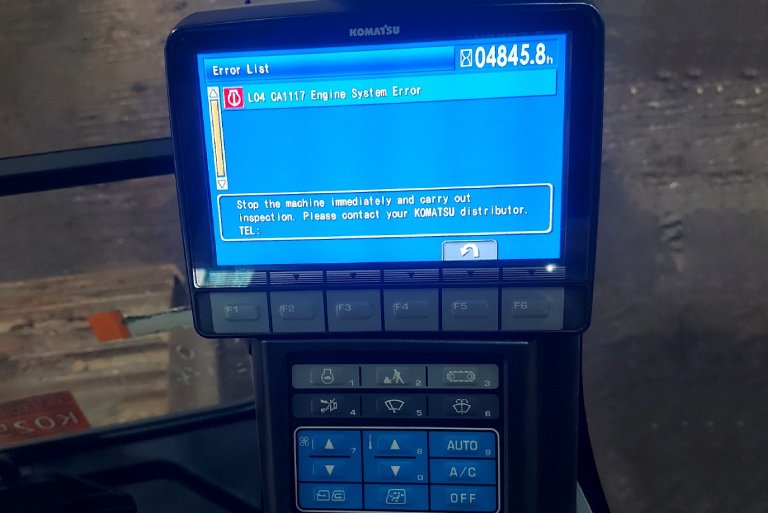 LO3 CA1117 FAULT CODE - Lỗi L04 CA1117 trên máy xúc Komatsu PC200-10